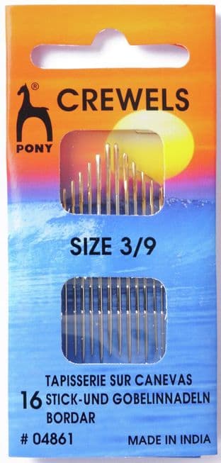 0    P04861 Gold Eye Sewing Needles: Crewels Size 3-9 - Pony