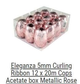 Premium Poly Curling Ribbon Waterproof 5mm x 20m 12 Rolls By Eleganza 