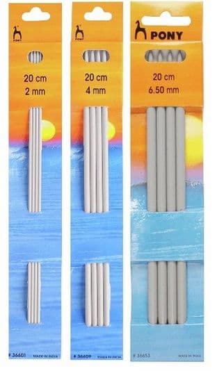0 Knitting Pins Sets of Four Double Ended: 20cm