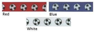 0 SR1217 12mm Football Grosgrain Ribbon - 20m - Full Colour Range