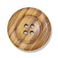 0G2038 Olive Wood 4 Hole Button - Choice of Sizes