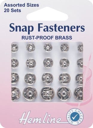 0H420.99 Sew On Snap Fasteners: Assorted - Nickel