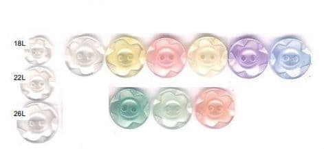 0G2177 Polyester Flower Button - Choice of Size and Colour (1)