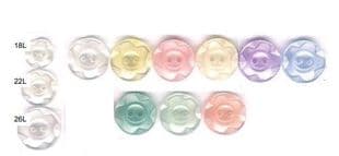 0G2177 Polyester Flower Button - Choice of Size and Colour