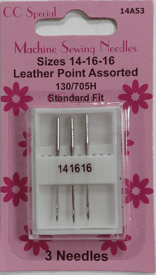 14A53 Sewing Machine Needles: Leather - Assorted Sizes - 3pcs - 10pks