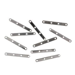 265\01 Spacer Bar: 4 Hole: Silver: 5 Packs of 10