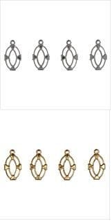288\ Fancy Earrings: Oval Drop: 5 Packs of 4 - Full Colour Range