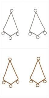 289\ Diamond Shaped Earrings with Loops: 5 Packs of 2 - Full Colour Range