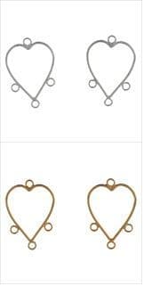 292\ Heart Earrings with Loops: 5 Packs of 2 - Full Colour Range