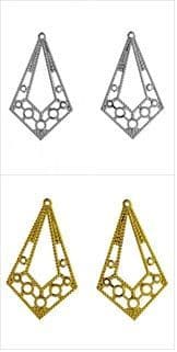 307\ Fancy Earrings: Diamond Shape Drop: 5 Packs of 2 - Full Colour Range