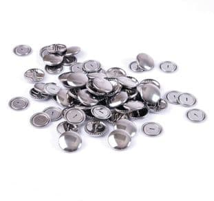 473.15 Self Cover Buttons: Metal Top - 15mm, 100 Sets