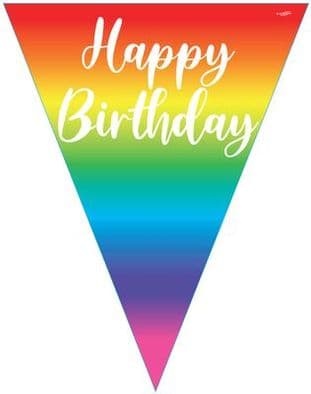 631762 Party Bunting Rainbow Script Birthday