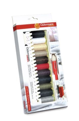 734578 Gutermann Thread Set: Sew-All: 11 x 100m & Ruler, & Mini Seam-Fix: Assorted