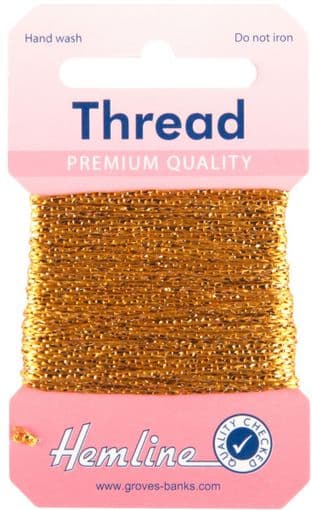 H1002\12 Glitter Thread: 10m - Dark Gold
