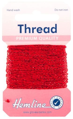 H1002\14 Glitter Thread: 10m - Red