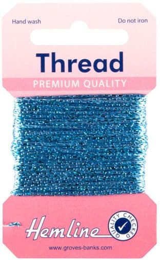 H1002\16 Glitter Thread: 10m - Sky Blue