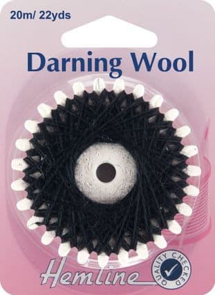 H1003.BK Darning Wool: 20m - Black