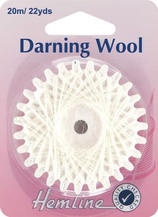 H1003.WH Darning Wool: 20m - White