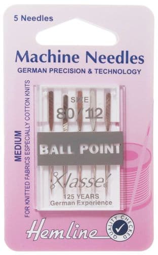 H101.80 Ball Point Machine Needles: Medium 80/12