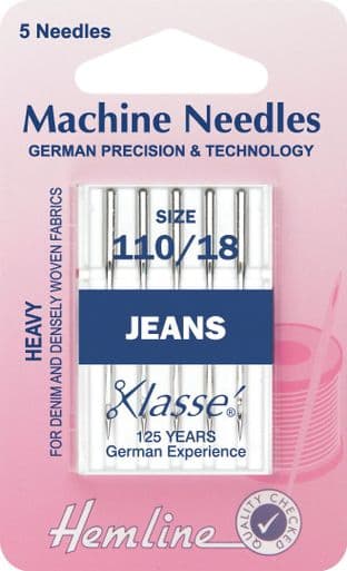 H103.110 Jeans Machine Needles: Heavy 110/18