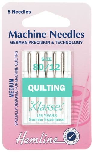 H106.80 Quilting Machine Needles: Medium 80/12