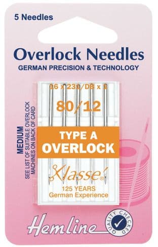 H107.A Overlock/Serger Machine Needles: Type A