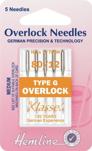 H107.G Overlock/Serger Machine Needles: Type G