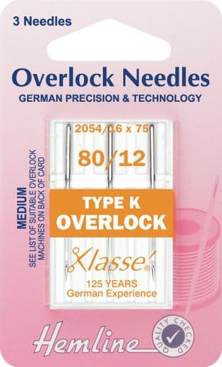 H107.K Overlock/Serger Machine Needles: Type K