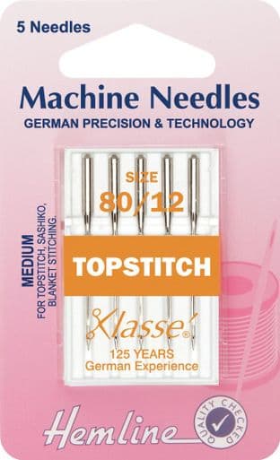 H118.80 Top-Stitch Machine Needles: 80/12