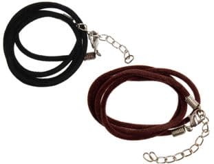 Suede Cord with Clasps: 51cm: 5 Packs of 1 - Choice of Colours