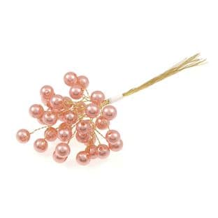 B1443RG\GL Pearls: 10mm: 3 Stem: Pack of 12: Rose Gold/Gold
