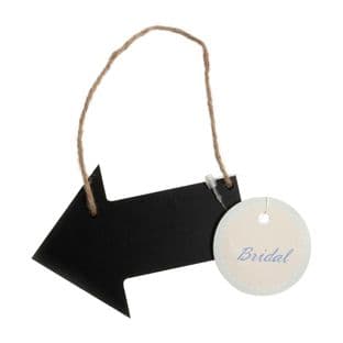 B2147 Sign: Wooden Arrow with Jute String: Black