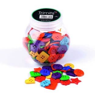 BP005 Jar of Craft Buttons: Shapes: Pack of 3