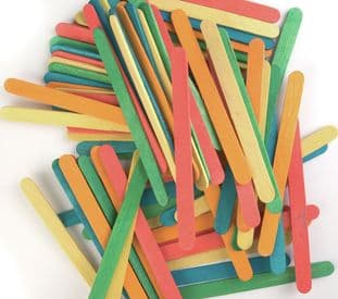 CF162 Wooden Sticks: Coloured: Pack of 80