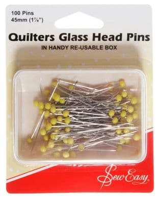 ER308 Pins: Quilters, Glass Head: 50mm - Sew Easy