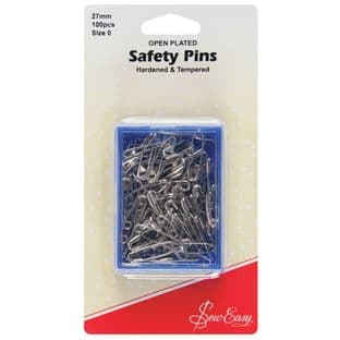 ER417.0 Safety Pins: Quilters, Open-Plated: 27mm