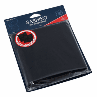 ERS 009 Sashiko: Cotton Fabric: 1m x 1.42m: Dark Navy