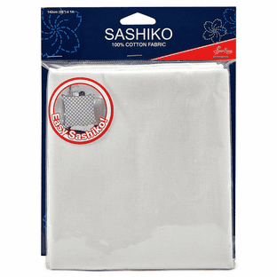ERS 011 Sashiko: Cotton Fabric: 1m x 1.42m: Ivory