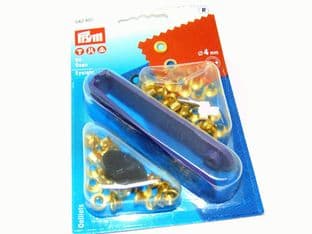 Eyelets with Tool: Prym 542401 - Gold - 4mm - 50 sets