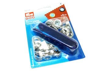 Eyelets with Washers : Prym 541374- Silver - 8mm - 24 sets