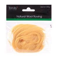 FW10.302 Natural Wool Roving: 10g : Yellow