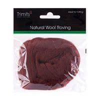 FW10.306 Natural Wool Roving: 10g : Chocolate