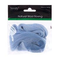 FW10.307 Natural Wool Roving: 10g : Light Blue