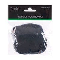FW10.308 Natural Wool Roving: 10g : Navy