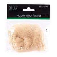 FW10.309 Natural Wool Roving: 10g : Cream