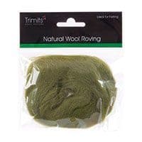 FW10.312 Natural Wool Roving: 10g : Lime