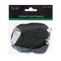 FW10.318 Natural Wool Roving: 10g : Dark Green