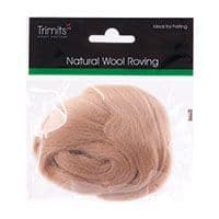 FW10.319 Natural Wool Roving: 10g : Cream Beige