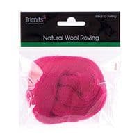 FW10.320 Natural Wool Roving: 10g : Bright Pink