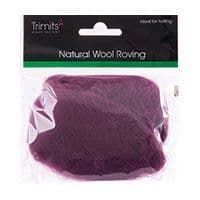 FW10.326 Natural Wool Roving: 10g : Mauve